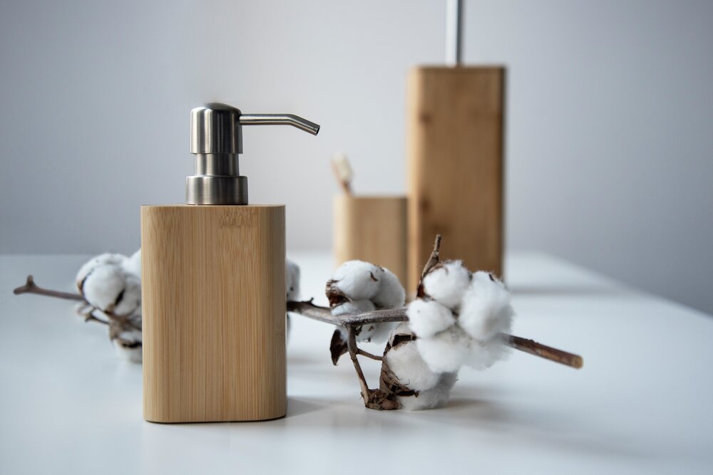 Ensemble de brosse WC Mod. Bambusa  porte-brosse de toilettes en bambou