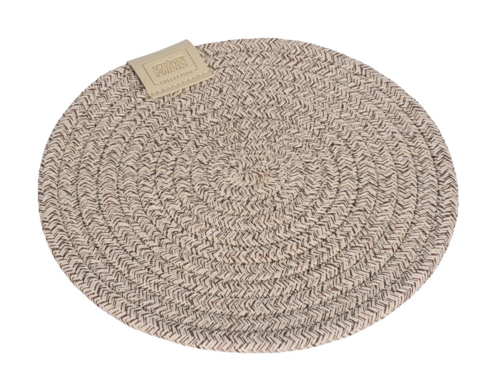 Dessous de plat Mod. Svea, beige, plastique, Ø20x1 cm  antidérapant et résistant chaleur