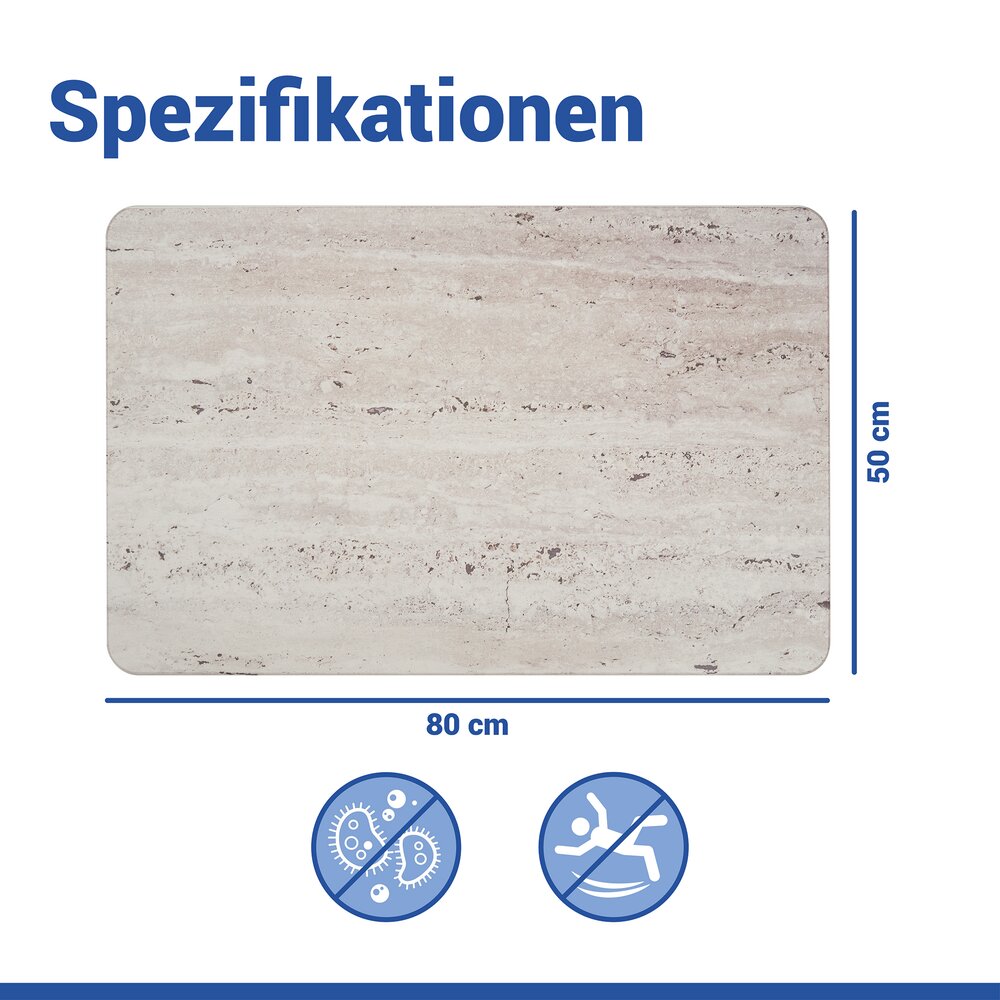 Diatomiet badmat Mod. Puna, 80 x 50 cm