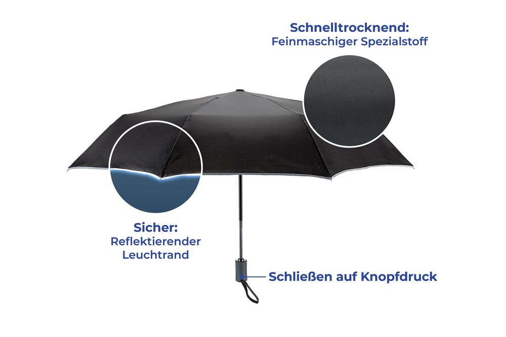 Sturm-Regenschirm Mod. Reflekta  sturmfester Schirm mit extra stabiler Stange