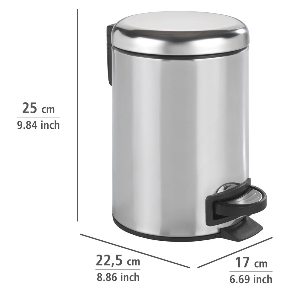 Kosmetik Treteimer Mod. Leman Edelstahl Glänzend  3 l