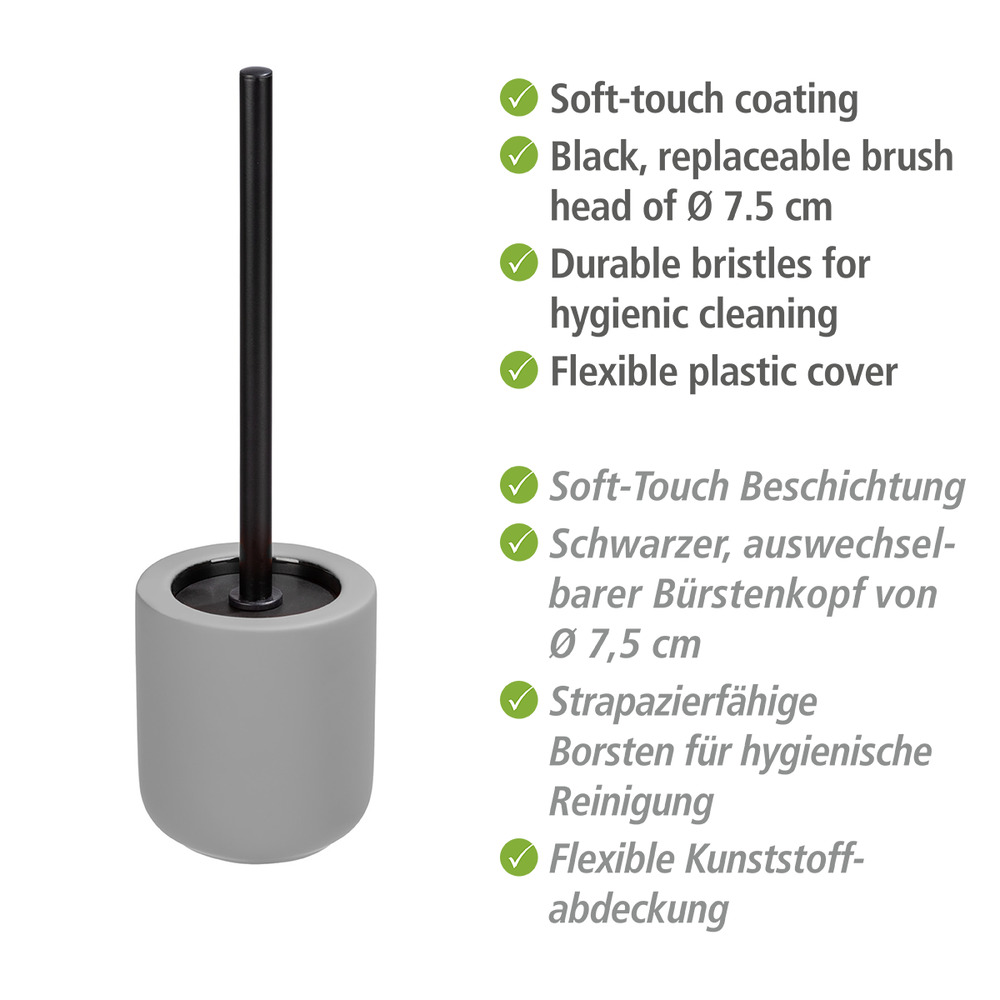 WC-Garnitur Avellino Grau Keramik  mit Soft-Touch Oberfläche