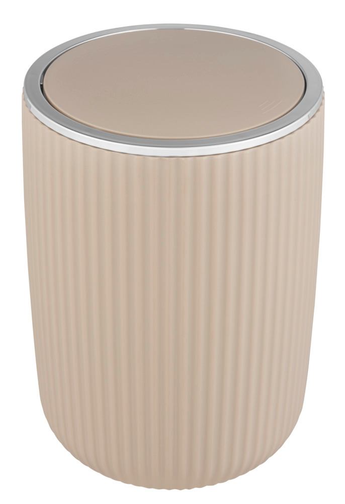 Schwingdeckeleimer Mod. Agropoli L Beige  Kosmetikeimer mit Schwingdeckel, 5,5 l