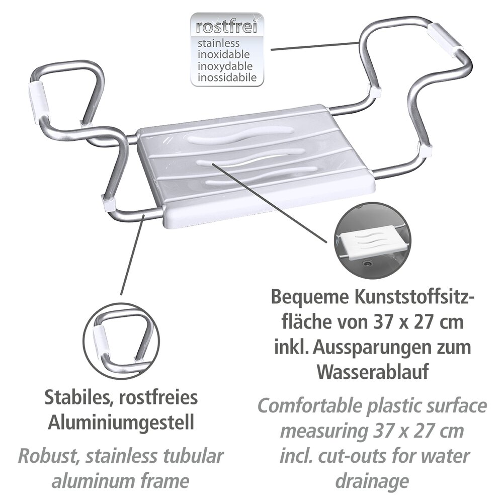 Siège de baignoire Secura  extensible, capacité de charge 150 kg