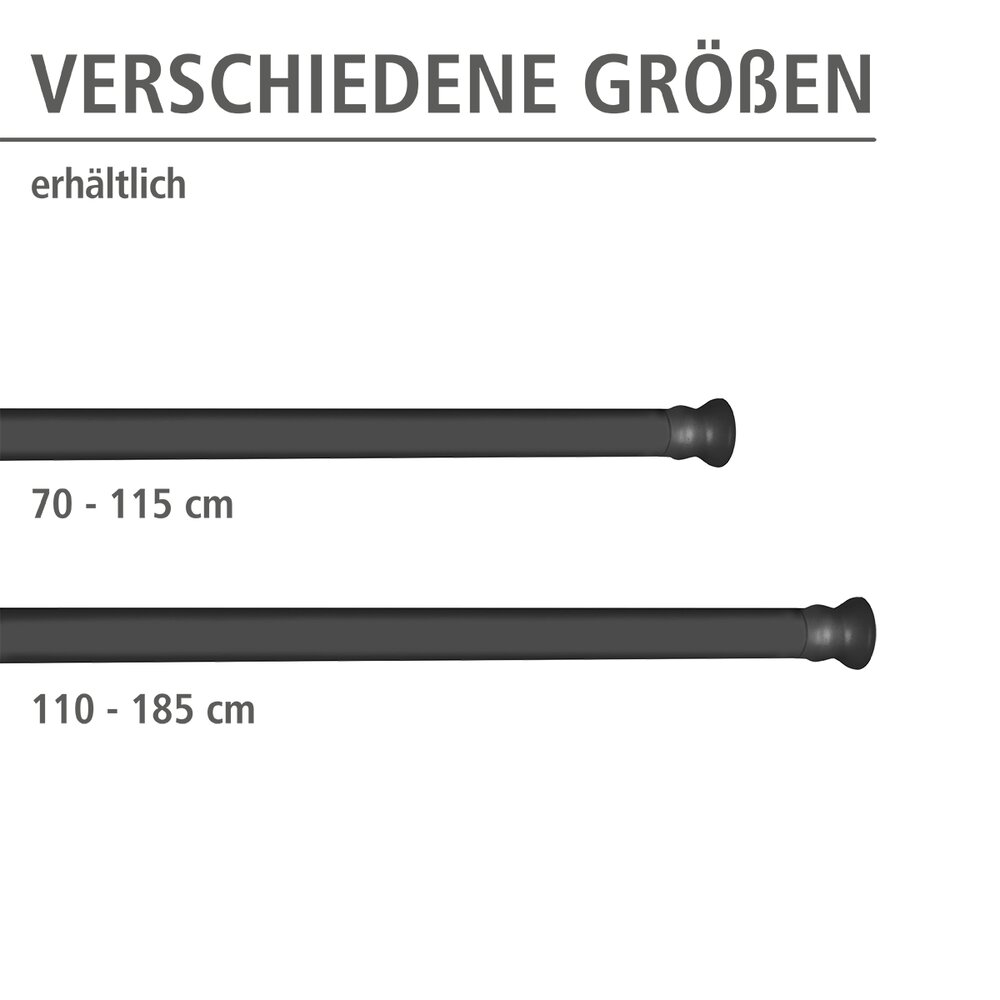 Telescopische douchestang zwart 70 - 115 cm