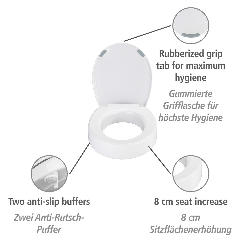 WC-Sitz Secura Comfort L  aus antibakteriellem Duroplast mit Sitzfläche