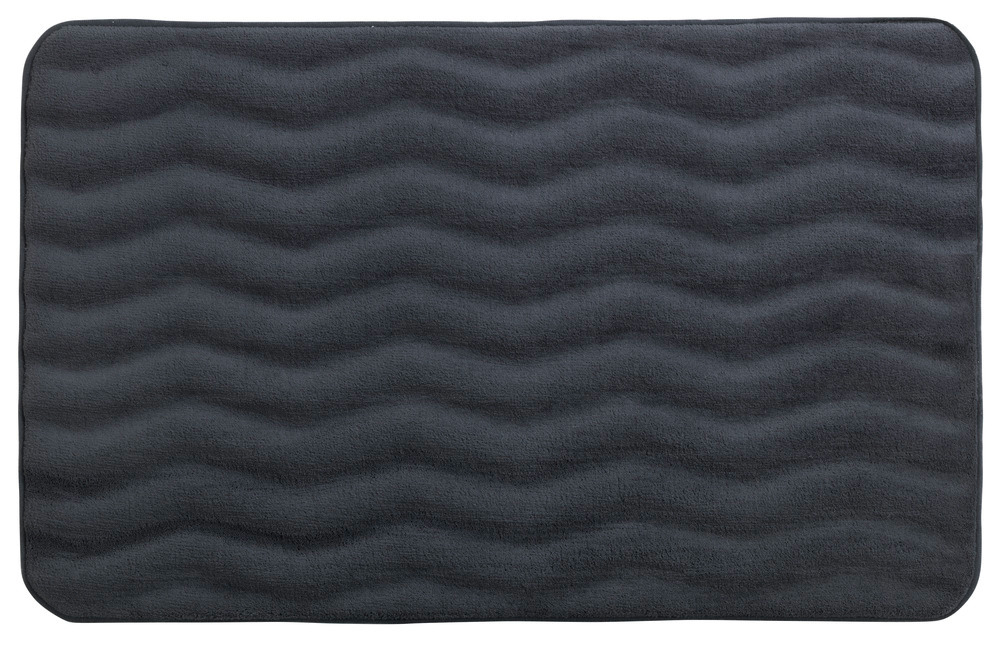 Badteppich Memory Foam Waves Dunkelgrau  50 x 80 cm