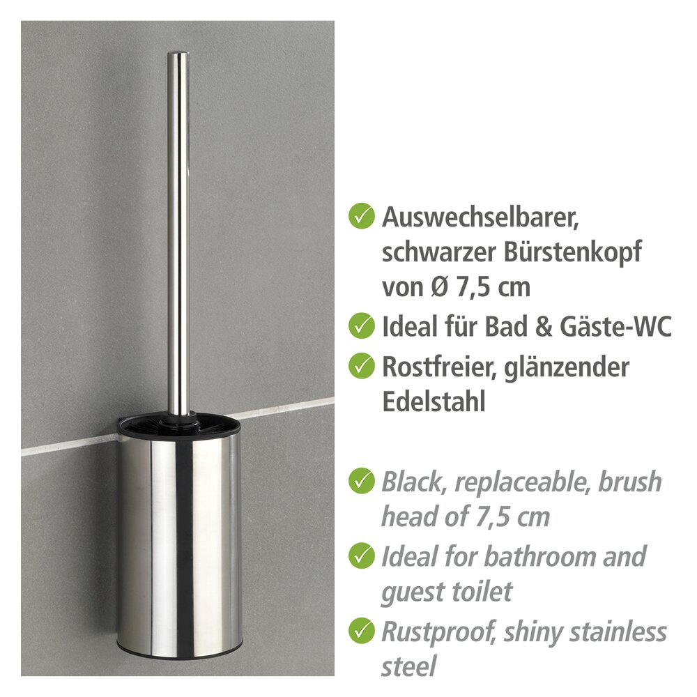 Turbo-Loc® brosse WC mural Detroit  acier inox, fixer sans percer