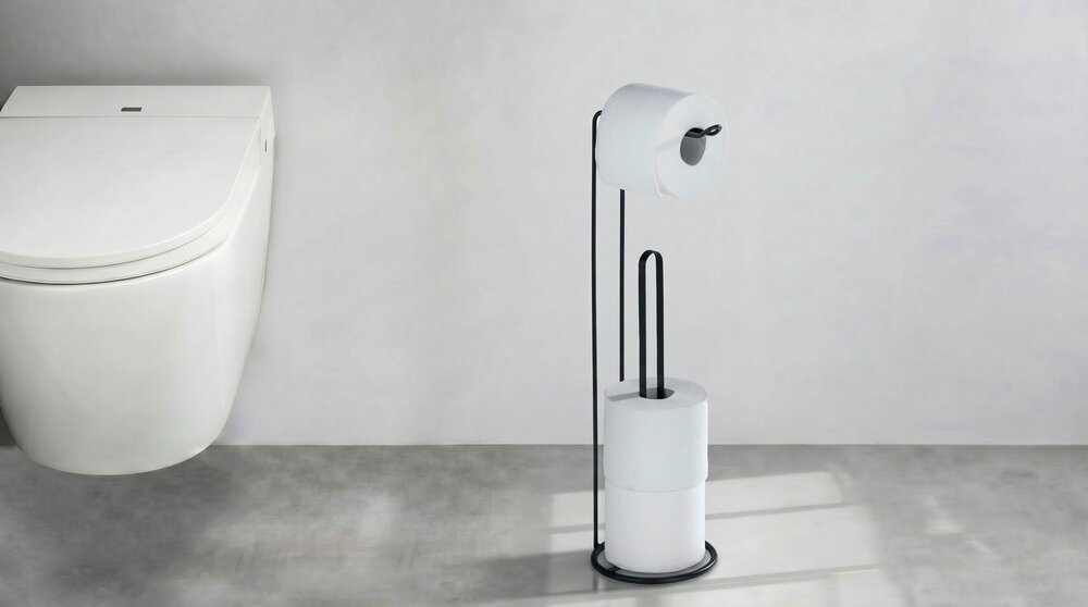 Staande toiletrolhouder 2 in 1 Lugano