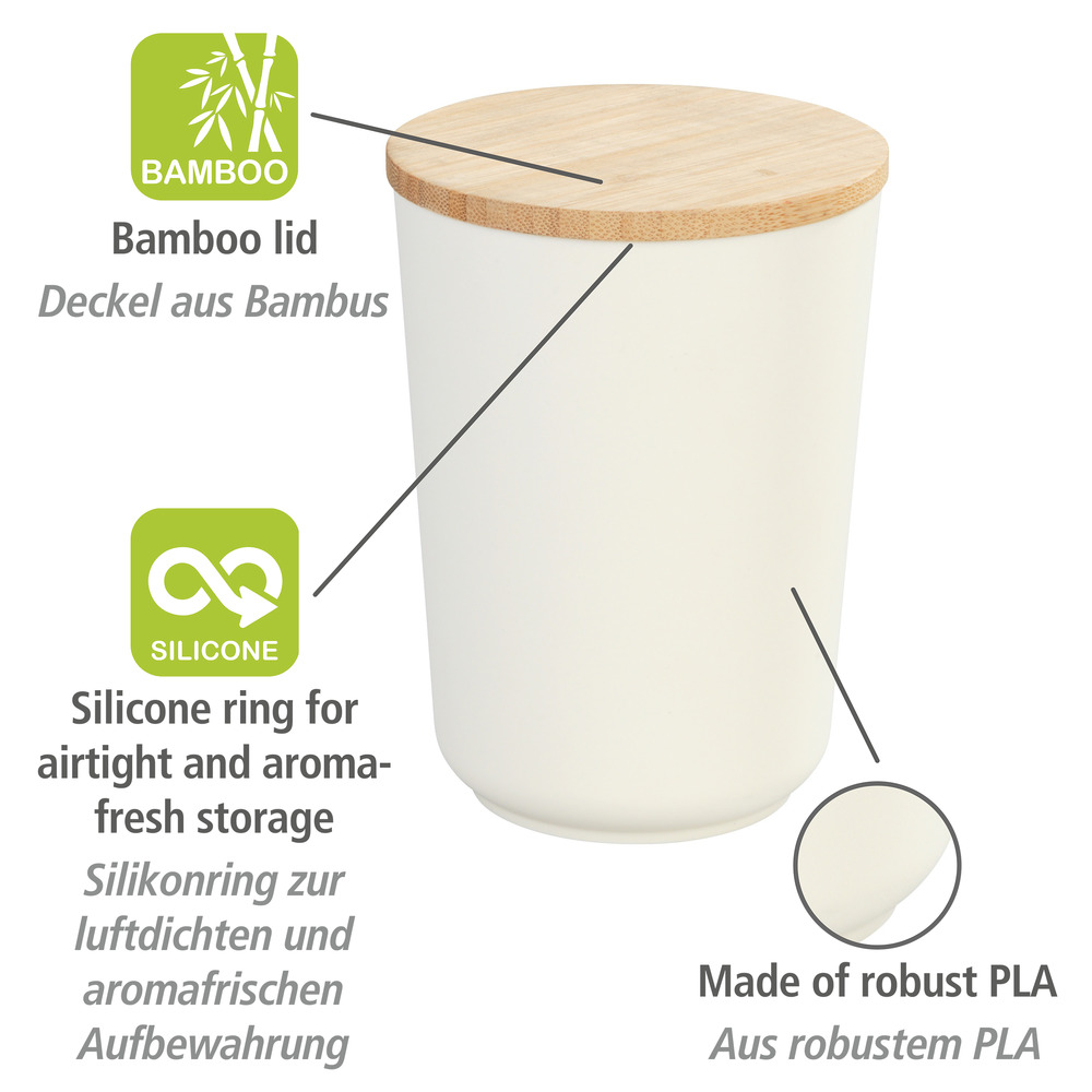 Aufbewahrungsdose PLA Plaia 0,7 L  Vorratsdose mit Bambusdeckel