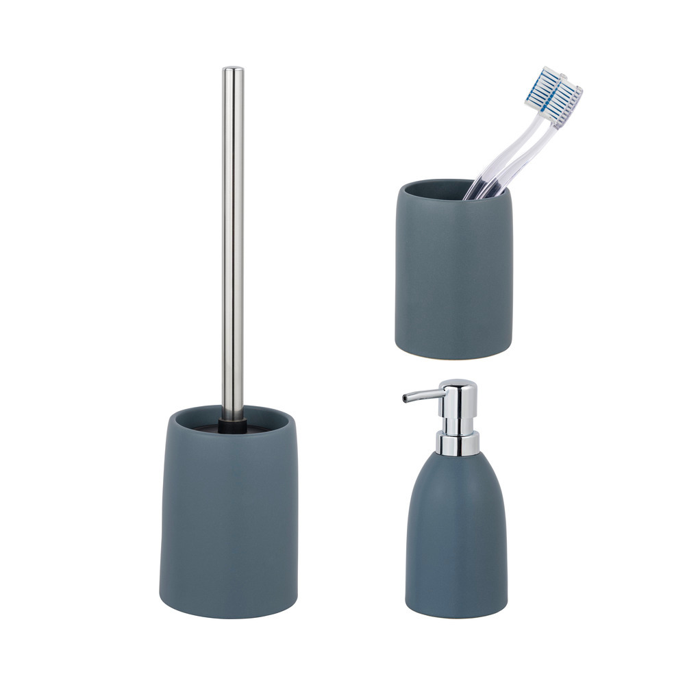 Keramik Bad-Accessoire Set Mod. Funo, Blau  3-teilig