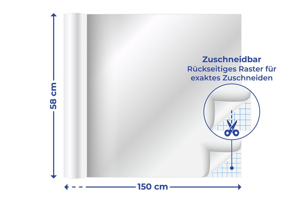 Spiegelfolie  150 x 58 cm, zuschneidbar