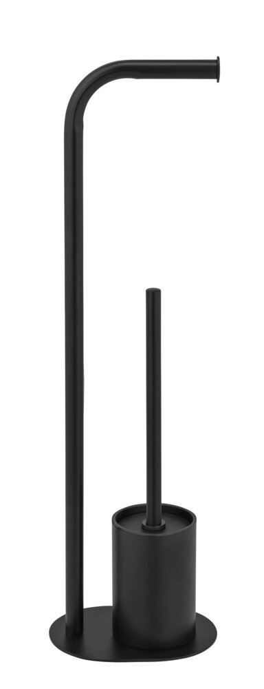 Stand WC-Garnitur Mod. Levante, schwarz, Stahl, 23x63x17 cm  2 in 1 Funktion