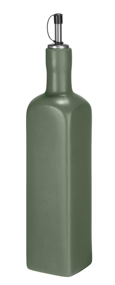 Ölspender Mod. OLIVIA, grün, Keramik, edelstahl, 0,6L, 6,5x30,5x6,5 cm  ideal für stilvolle Küchen