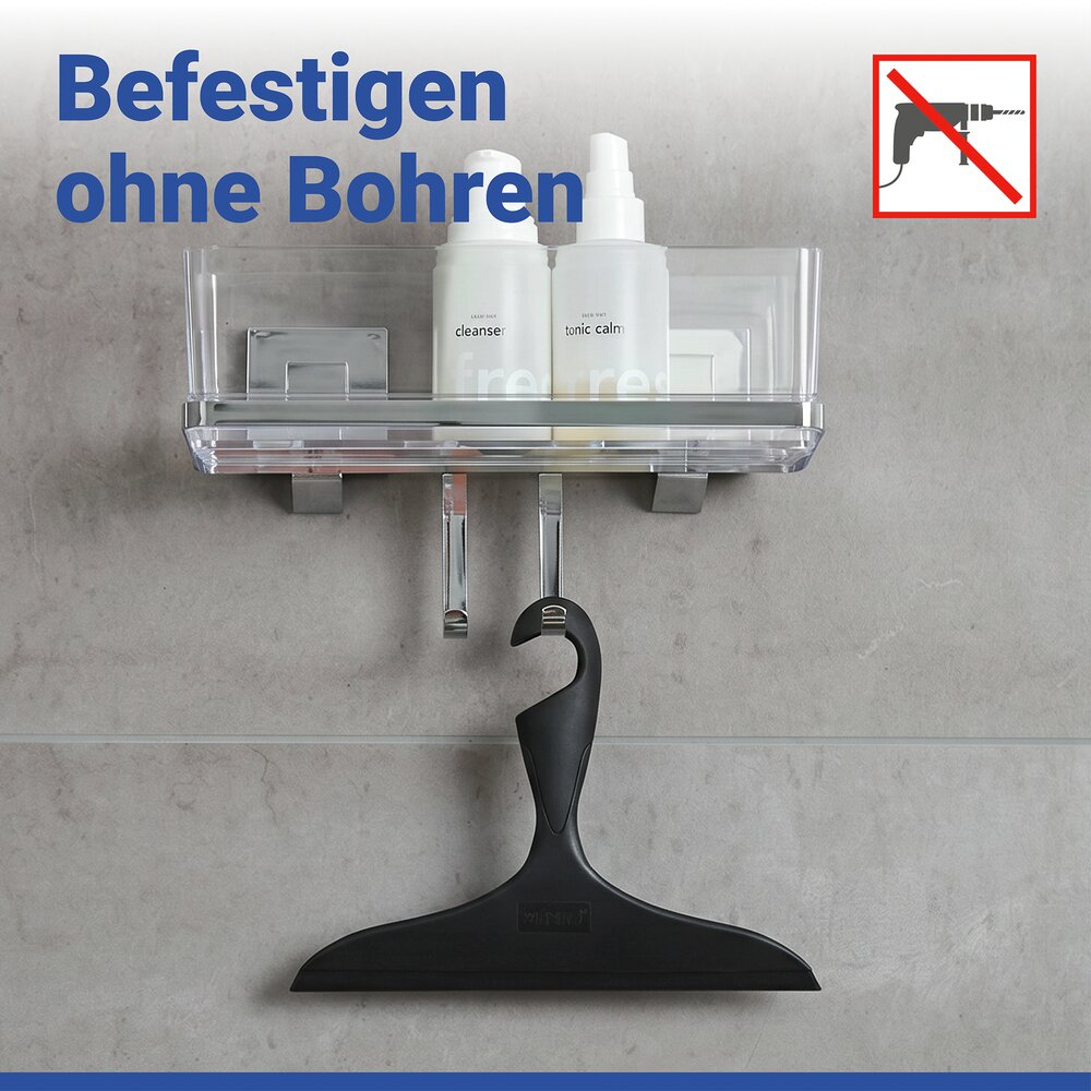 Raclette de douche, raclette salle de bain, avec crochet de suspension, L23 cm, Loano, Noir  Raclette de douche