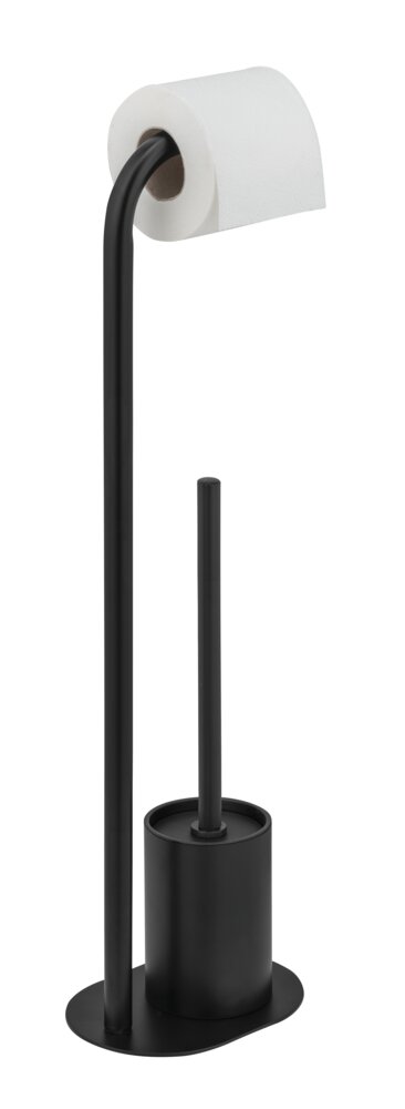 Stand WC-Garnitur Mod. Levante, schwarz, Stahl, 23x63x17 cm  2 in 1 Funktion