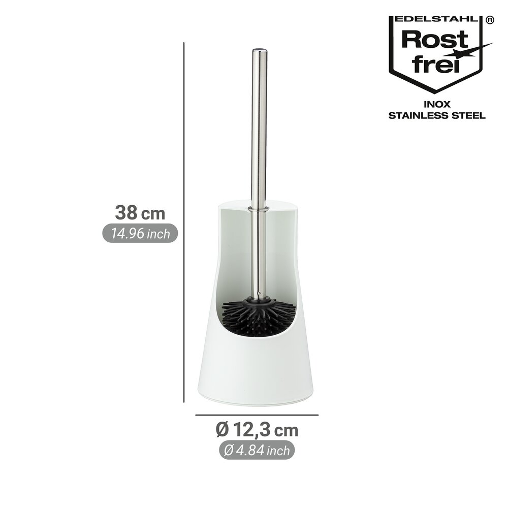 WC-Garnitur Mod. Arese Weiß  WC-Bürstenhalter mit Silikon-Bürstenkopf