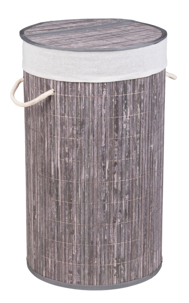 Wäschetruhe Mod. Bamboo Grau  Wäschekorb, 55 l