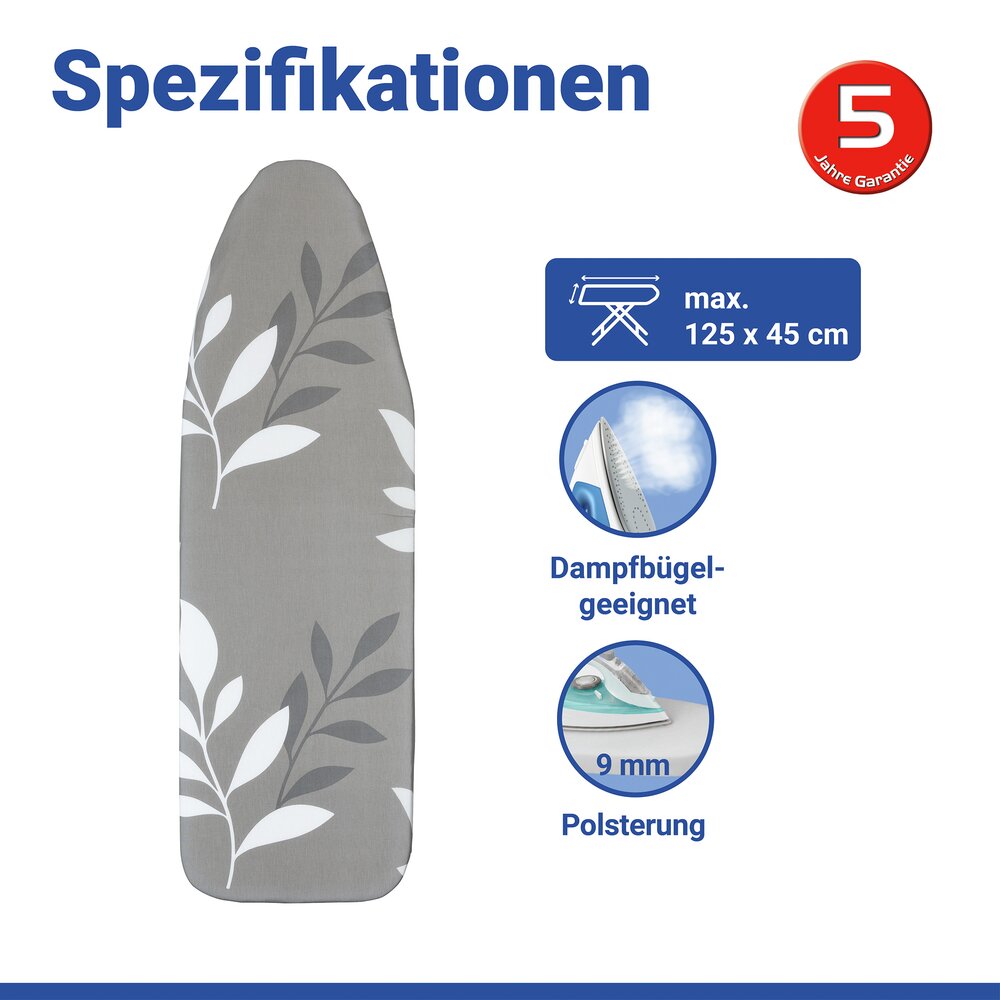 Bügelbrettbezug Mod. Premium S/M  passend bis 125 x 45 cm, bis zu 60 % Zeitersparnis