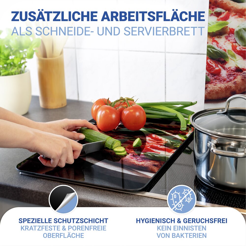 Herdabdeckplatte Universal Mod. Pizza, 2er Set  für alle Herdarten geeignet