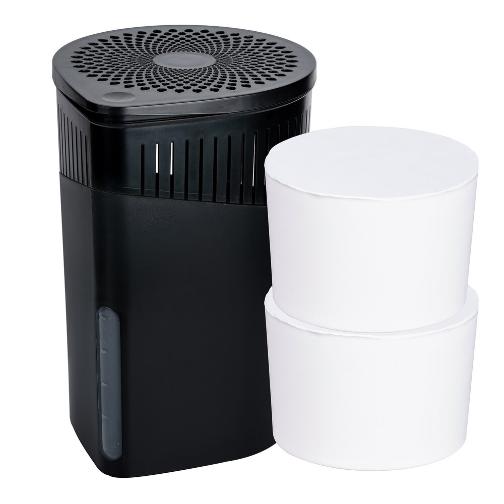 Raumentfeuchter Mod. Drop Schwarz 2 x 1000 g  für Räume bis ca. 80 m³