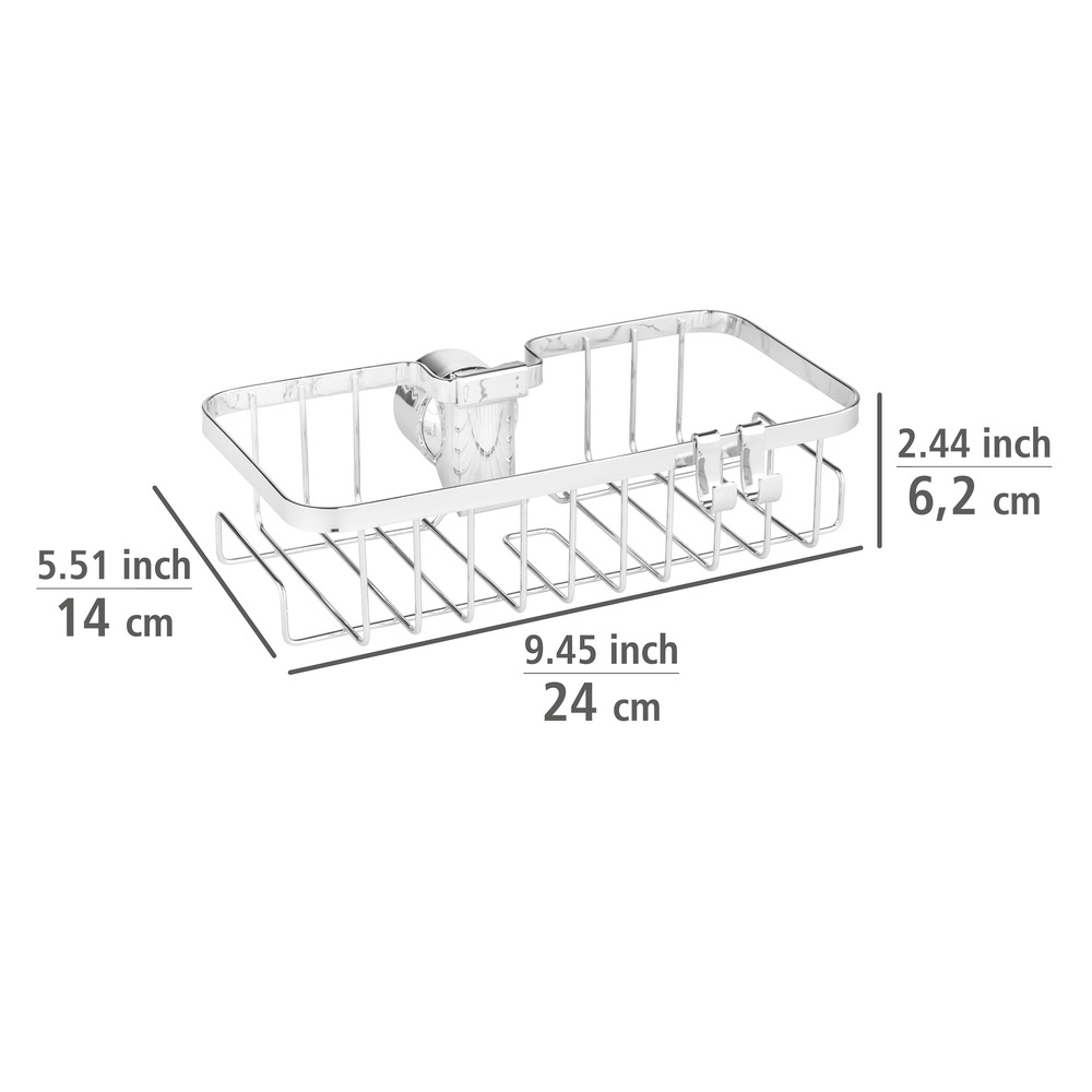 Duschstangencaddy Mod. Floresta Eckig  Anbringung ohne Bohren und Schrauben