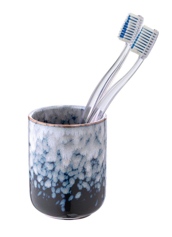 Keramische tandenborstelbeker Rosali, blauw