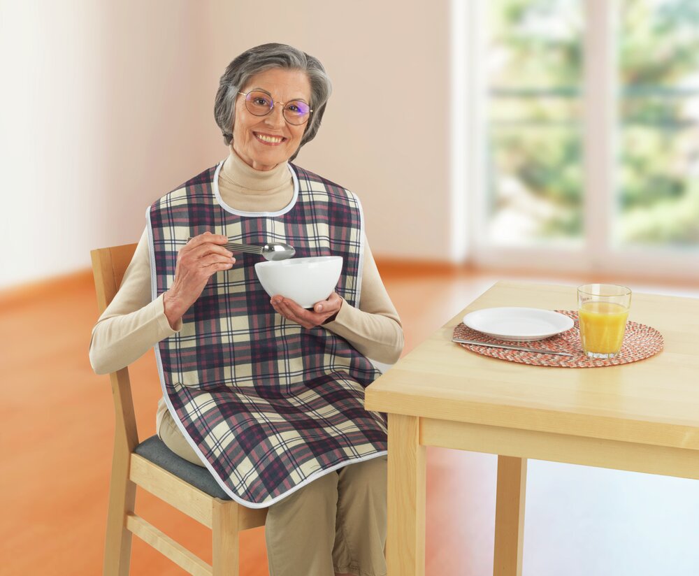 Speiseschürze kariert, 2er Set  waschbar bis 60 °C