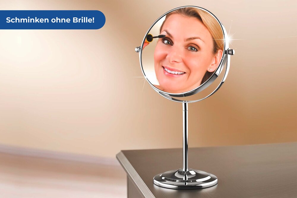 Kosmetikspiegel mit Schminkhilfe  mit 7-facher Vergrößerung