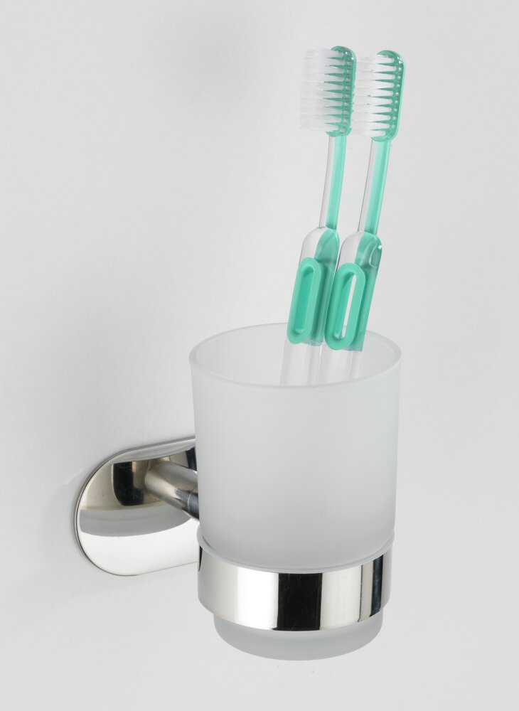 Turbo-Loc® Edelstahl Zahnputzbecherhalter Mod. Orea Uno Shine  Zahnbürstenhalter, Befestigen ohne bohren