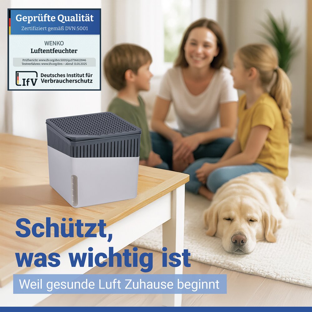 Luchtontvochtiger Mod. Cube Grijs 1000 g, set van 2