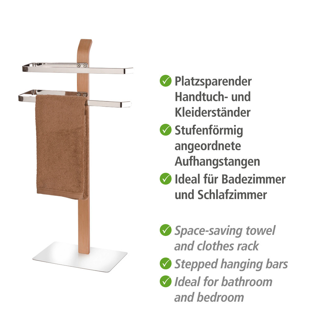 Handtuchständer Mod. Samona Nature mit 2 Armen  Kleiderständer