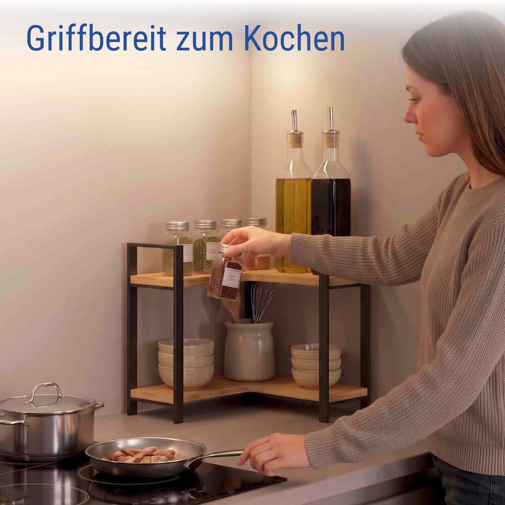 Küchen-Eckregal Mod. Lou, 2 Etagen  2 Etagen