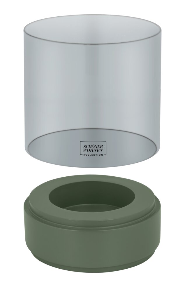 Bougeoir Mod. Canvel L, Vert  Verre pour bougie chauffe-plat, intérieur & extérieur