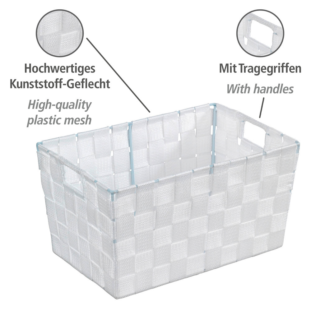 Aufbewahrungskorb Mod. Adria S Weiß  Kunststoff-Geflecht
