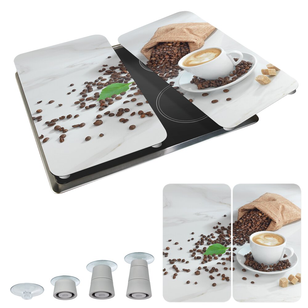 Herdabdeckplatte Universal Mod. Café Aromatica, 2er Set  für alle Herdarten geeignet