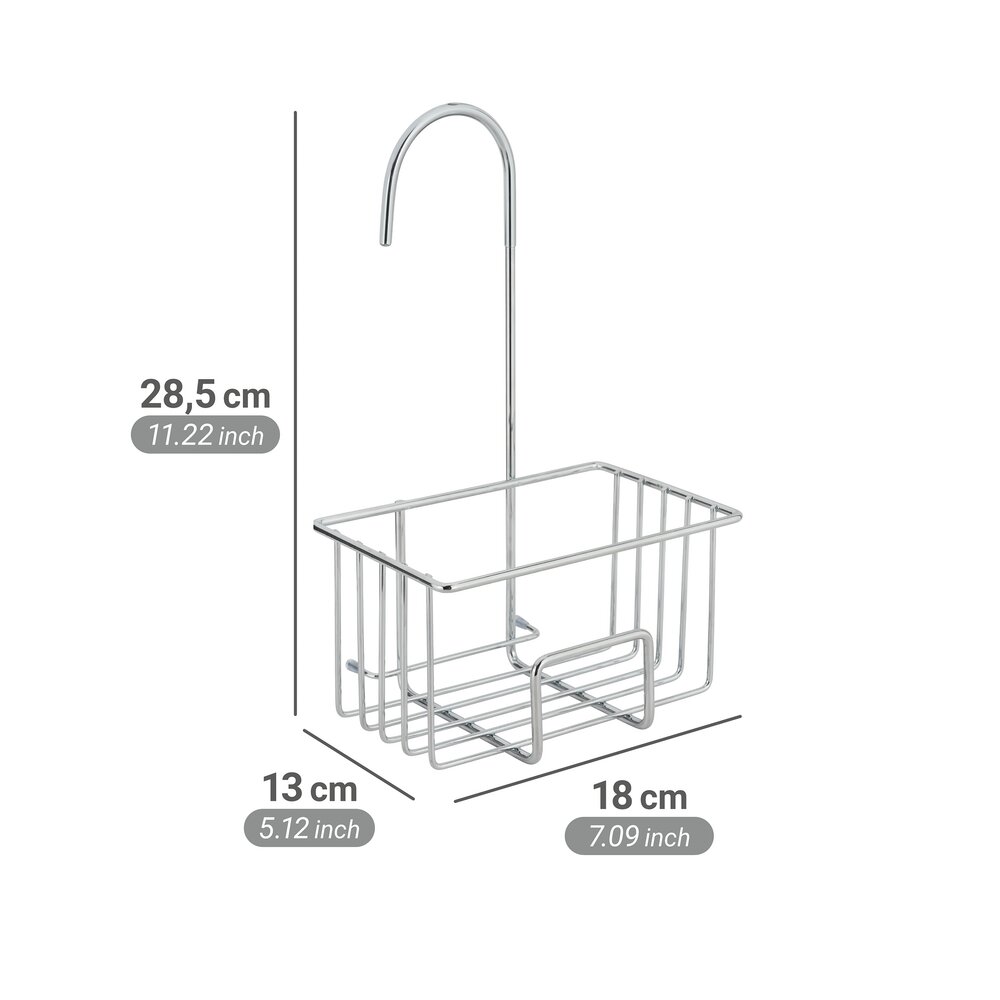 Chariot de douche Mod. Milito, brillant, acier inoxydable, 18x28,5x13 cm  inoxydable, durable et peu encombrant