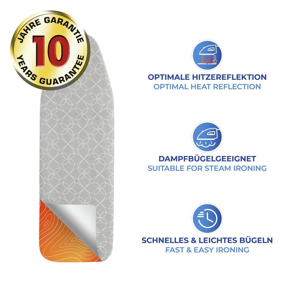 Bügeltischbezug Keramik, mehrfarbig, Baumwolle/Polyester, 131x47 cm  inklusive Molton-Unterlage