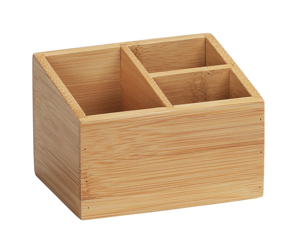 Bambus Organizer Mod. Terra 3 Fächer  ideal für Schmuck, Pinsel und Stifte