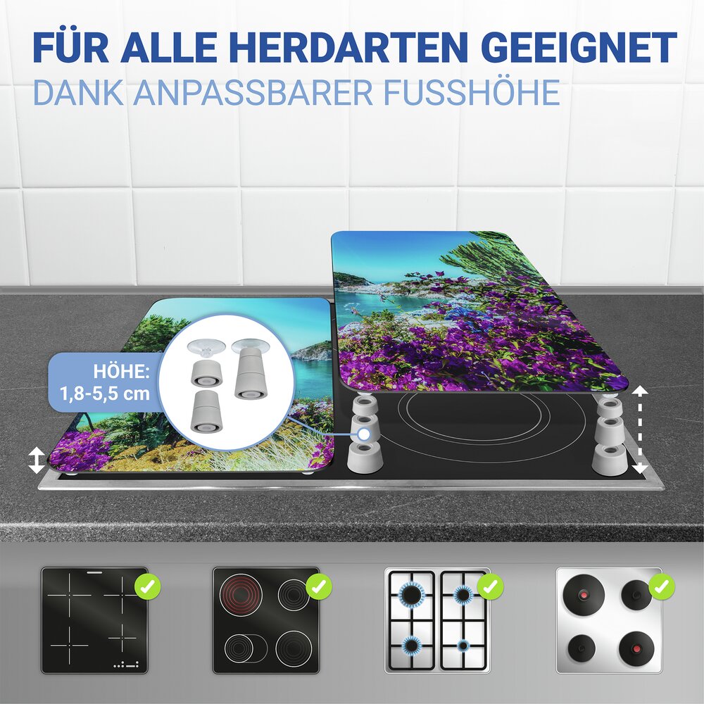 Fornuis Afdekplaten Universal Mod. Middellandse Zeekust, set van 2