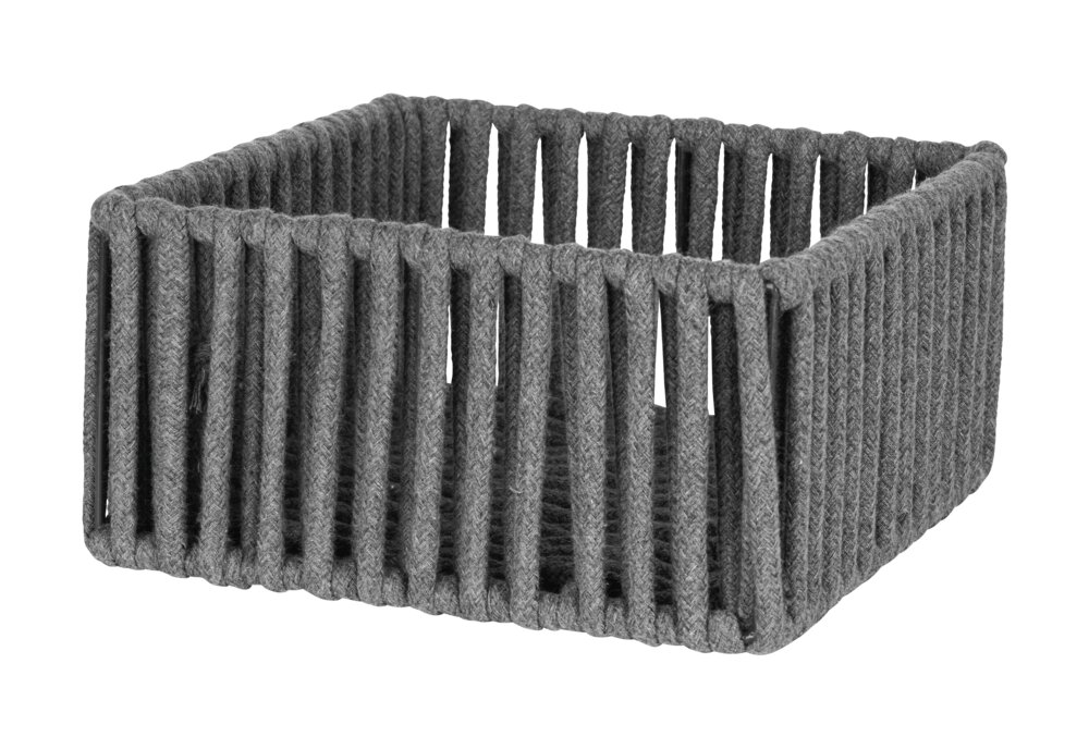 Badkorb Mod. ZOVO M Grau  mit Baumwoll-Polyester-Kordel