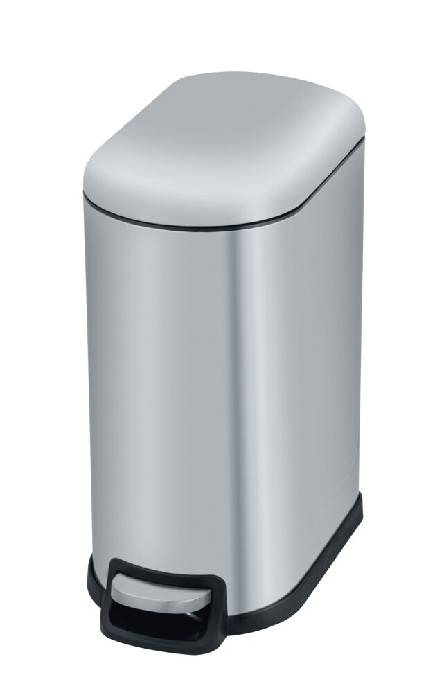 Poubelle à pédale Mod. Lara, 10L, argent, inox, 31x39x18 cm  fermeture silencieuse easy-close