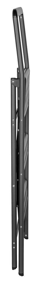 Alu-Klapptrittleiter Compact 3-stufig Dunkelgrau  leichte & rutschfeste Haushaltsleiter, Sicherheits-Stehleiter