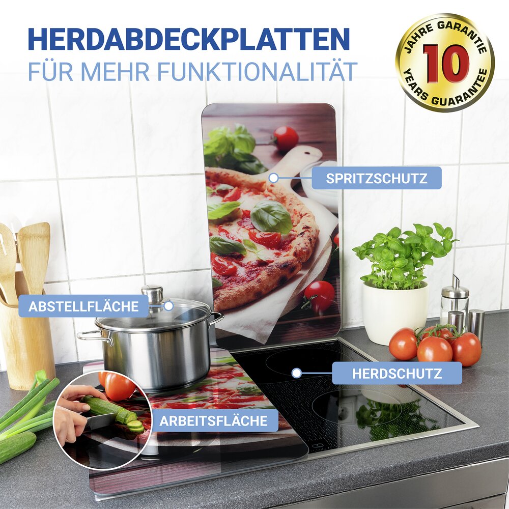 Herdabdeckplatte Universal Mod. Pizza, 2er Set  für alle Herdarten geeignet