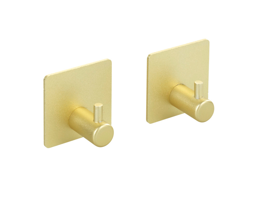 Wandhaken Mod. Ureo Gold, 2er  aus Aluminium