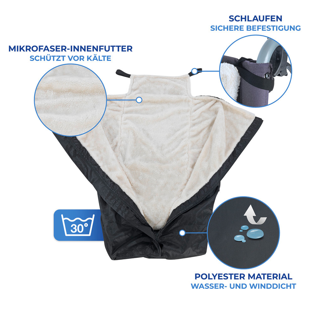 Rollstuhl-Wärmesack  wasser- und winddicht