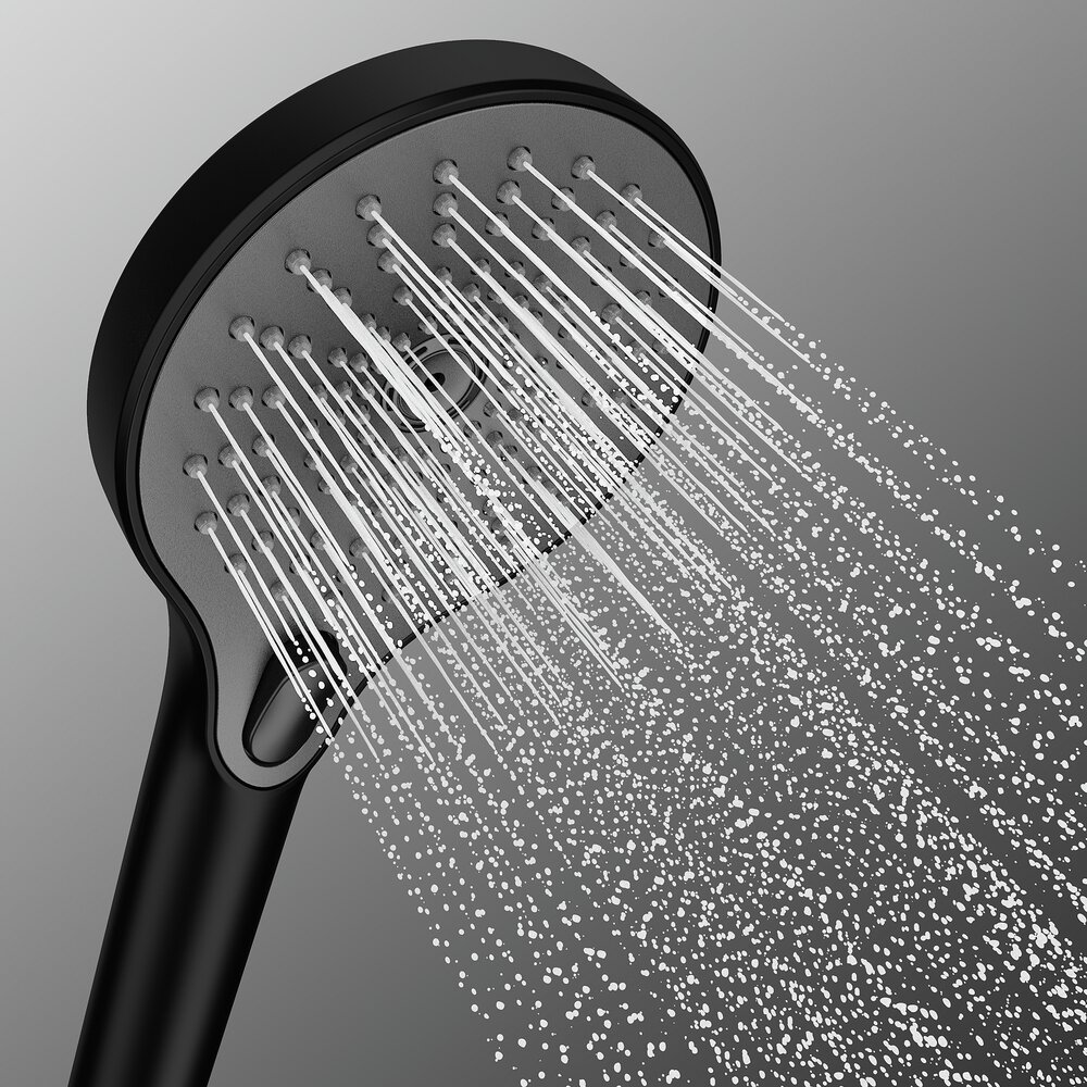 Pommeau de douche Ultimate Shower Noir/Gris  diamètre 13 cm
