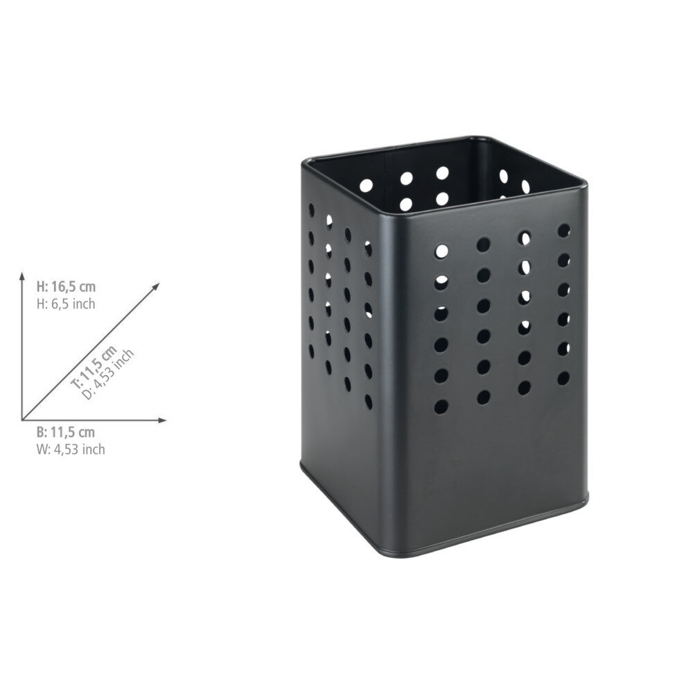 Utensilienhalter Mod. Silio Schwarz in modernem, mattem Schwarz