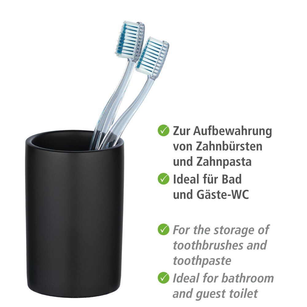Zahnputzbecher Polaris Schwarz matt  Keramik