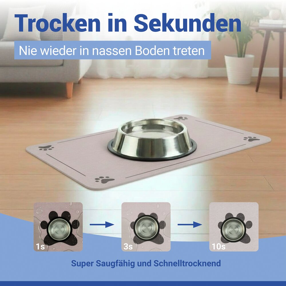 Haustiermatte Mod. Paw 50 x 30 cm  Napfunterlage für Hunde und Katzen